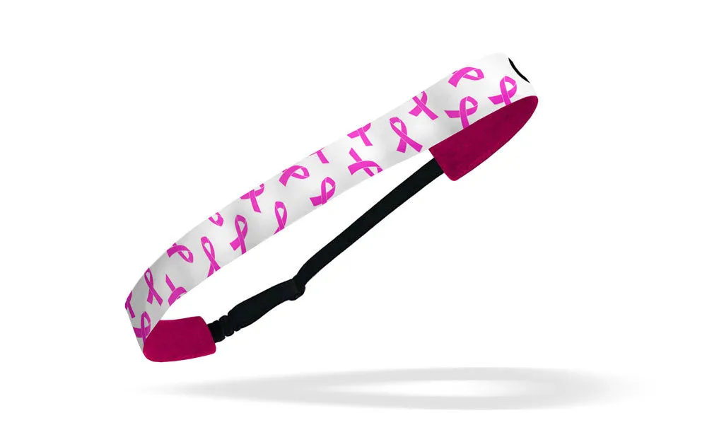 RAVEbandz Adjustable Headbands - (White - Breast Cancer)