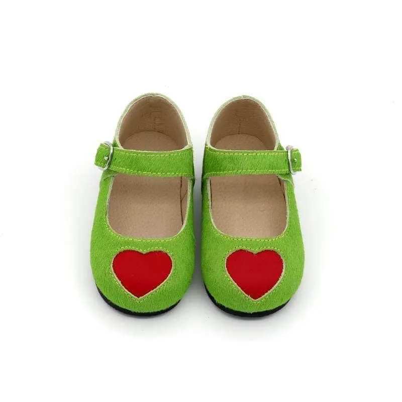 Ready to Ship- You're a Mean one Red Heart Mary Janes- Christmas/Holiday