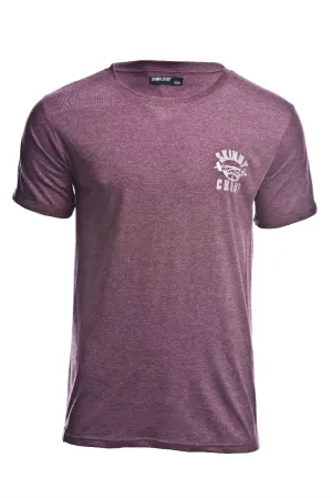 REGULAR FIT EMBROIDERED T-SHIRT - BURGUNDY