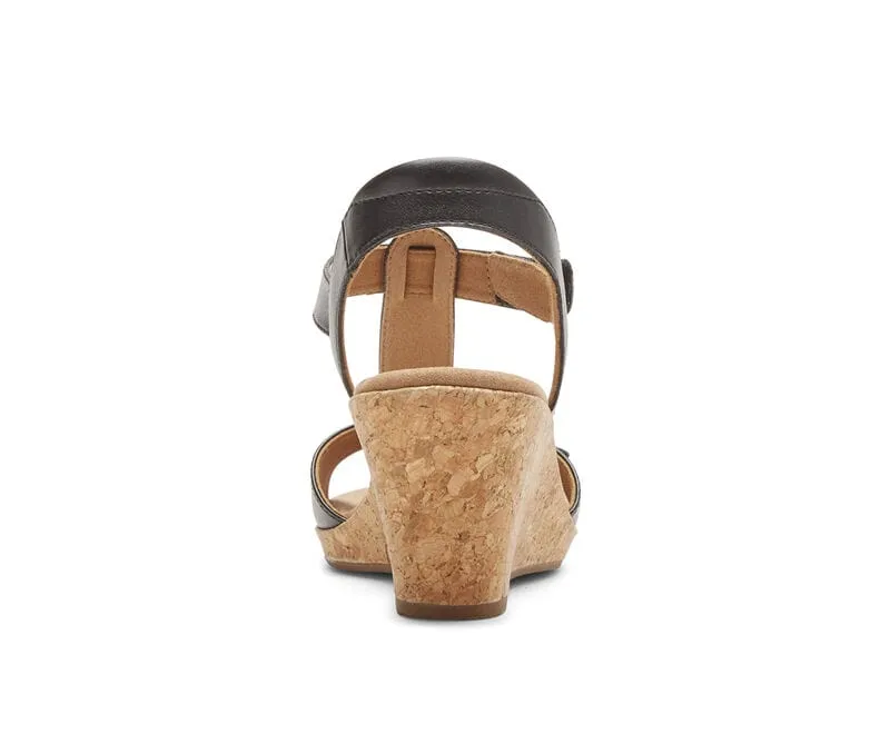 ROCKPORT -  Faux Leather Ankle Strap T-Strap Sandals