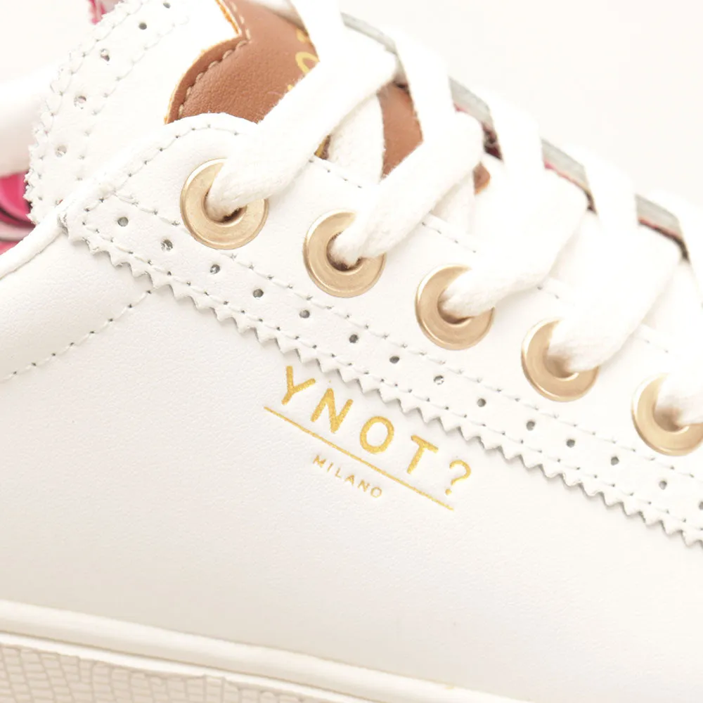 Scarpe Donna Y NOT Sneakers linea YES in Pelle Bianca stampa Paris