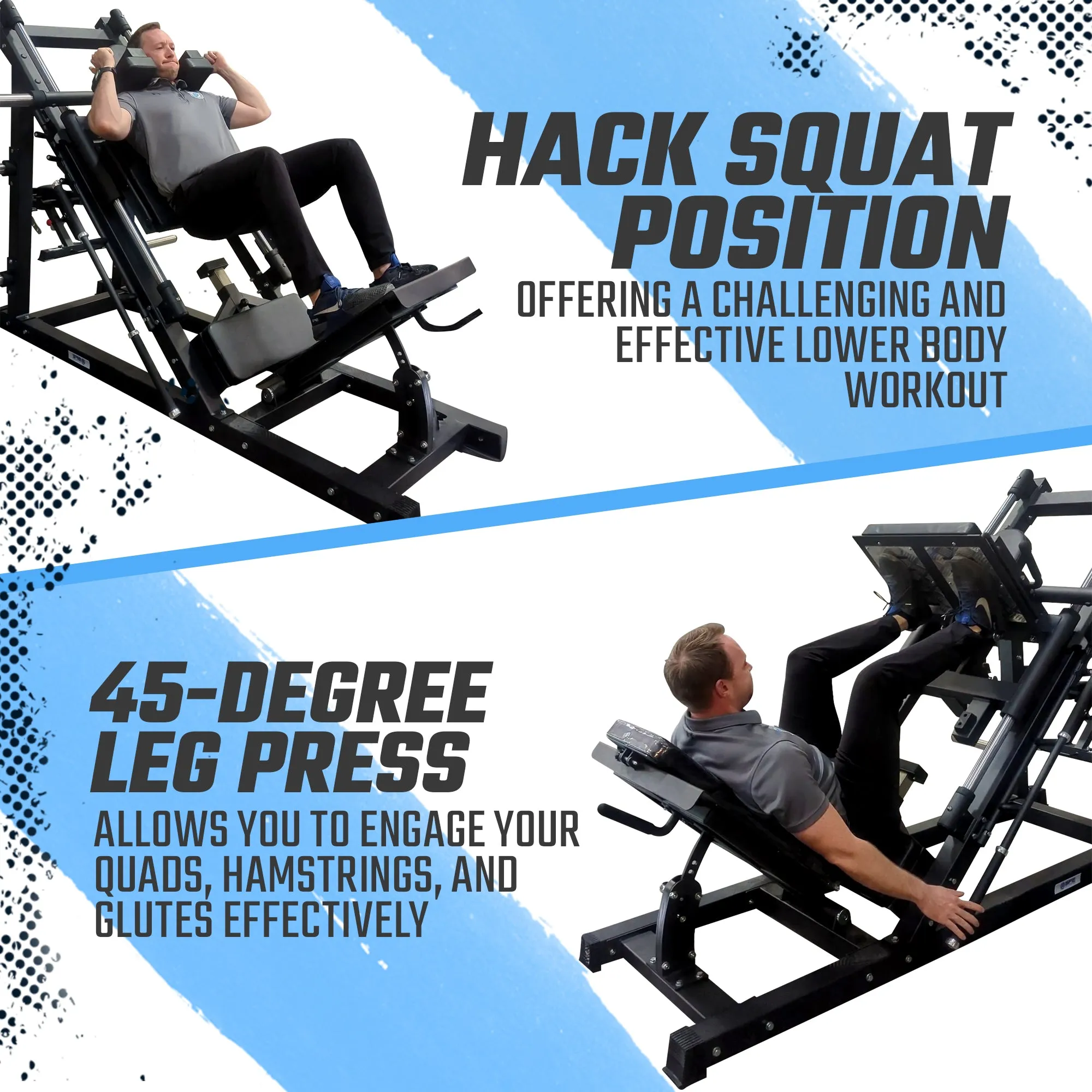 SFE Commercial 45 Degree Plate Loaded Leg Press Hack Squat Combo (New)