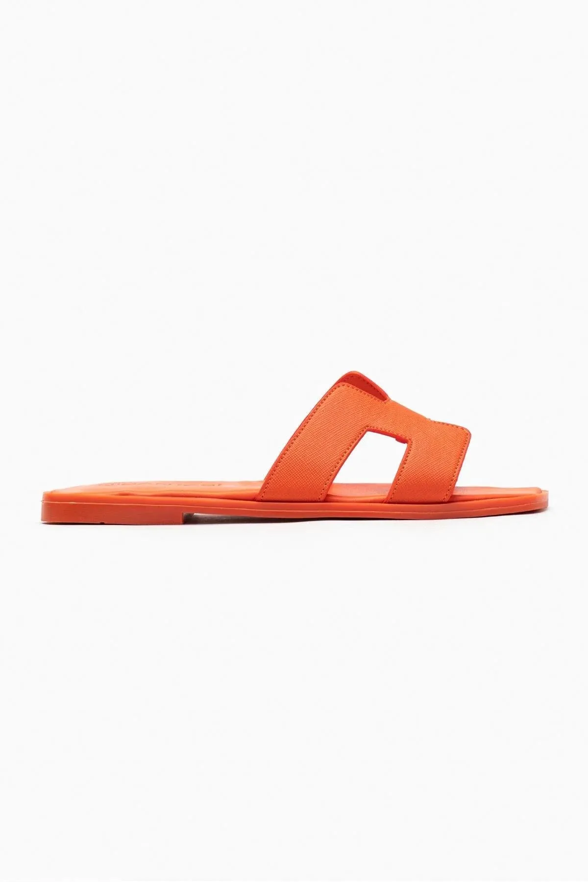 SHANE ORANGE MATTE FLAT SOLE WOMEN'S SLIPPERS