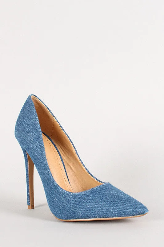 Shoe Republic Religion Denim Pointy Toe Pump