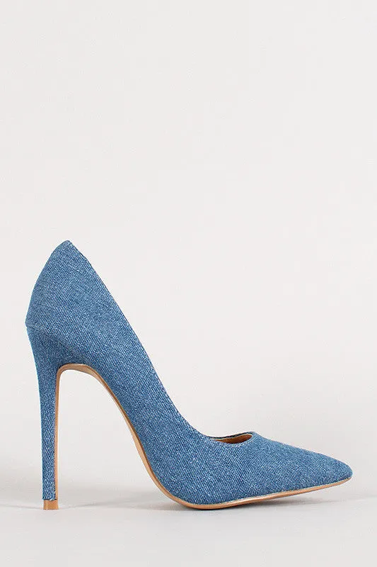 Shoe Republic Religion Denim Pointy Toe Pump