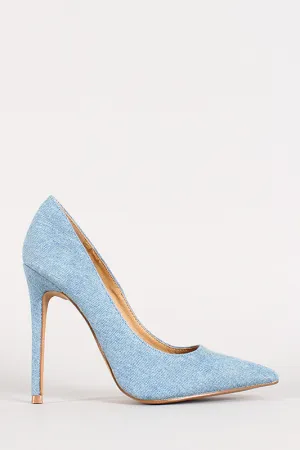 Shoe Republic Religion Denim Pointy Toe Pump