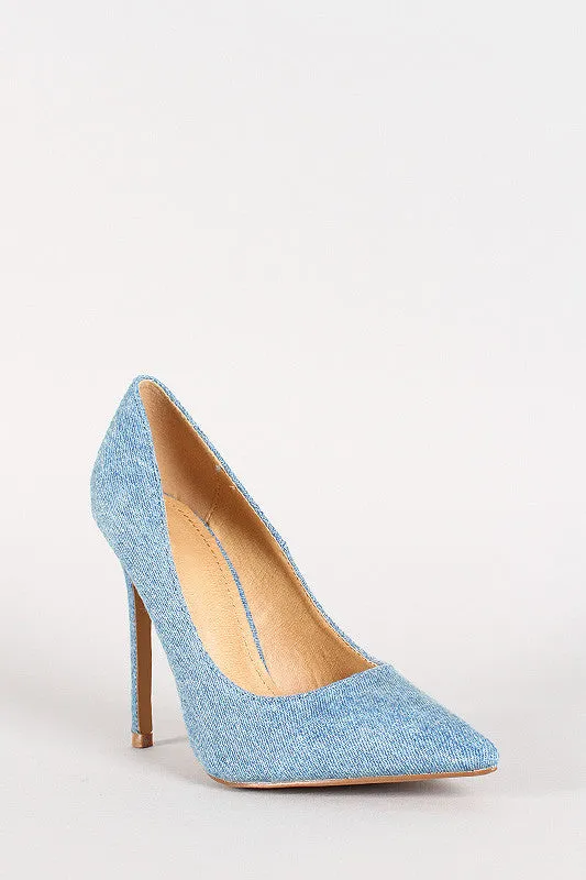 Shoe Republic Religion Denim Pointy Toe Pump