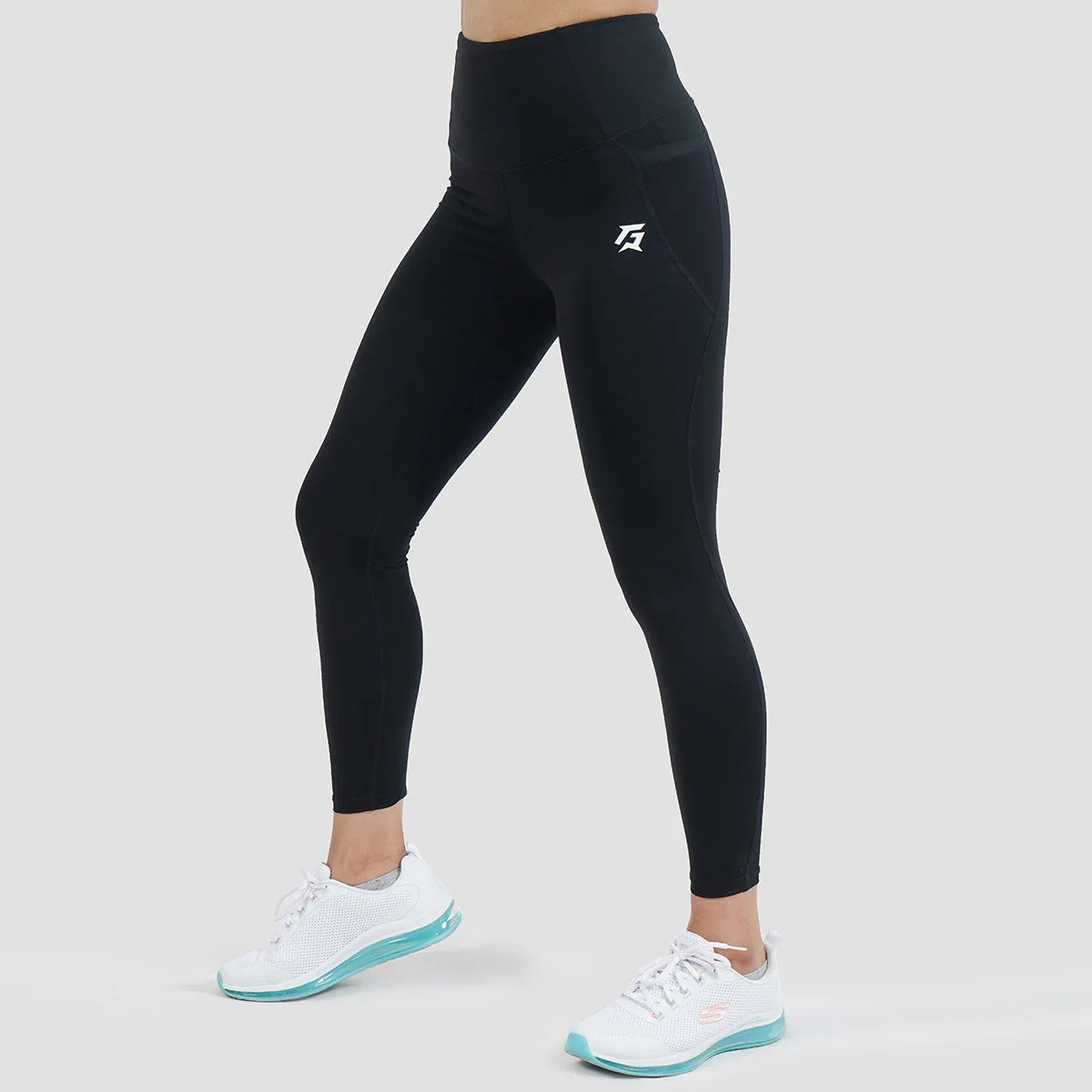 Side Mesh Fitness Leggings (Black)