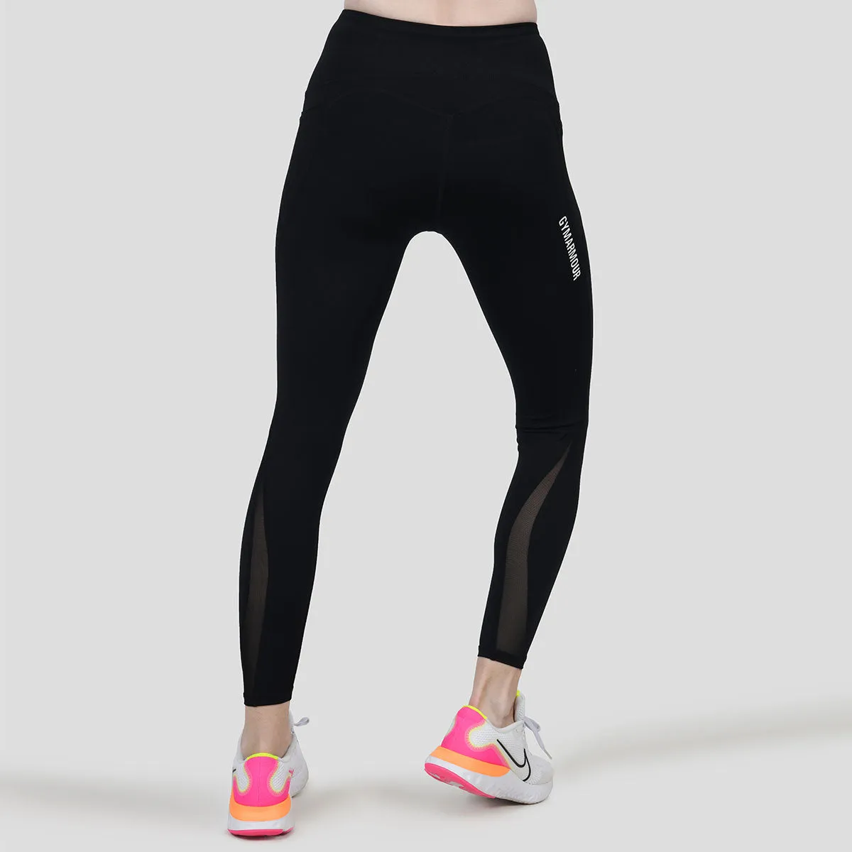 Side Mesh Fitness Leggings (Black)