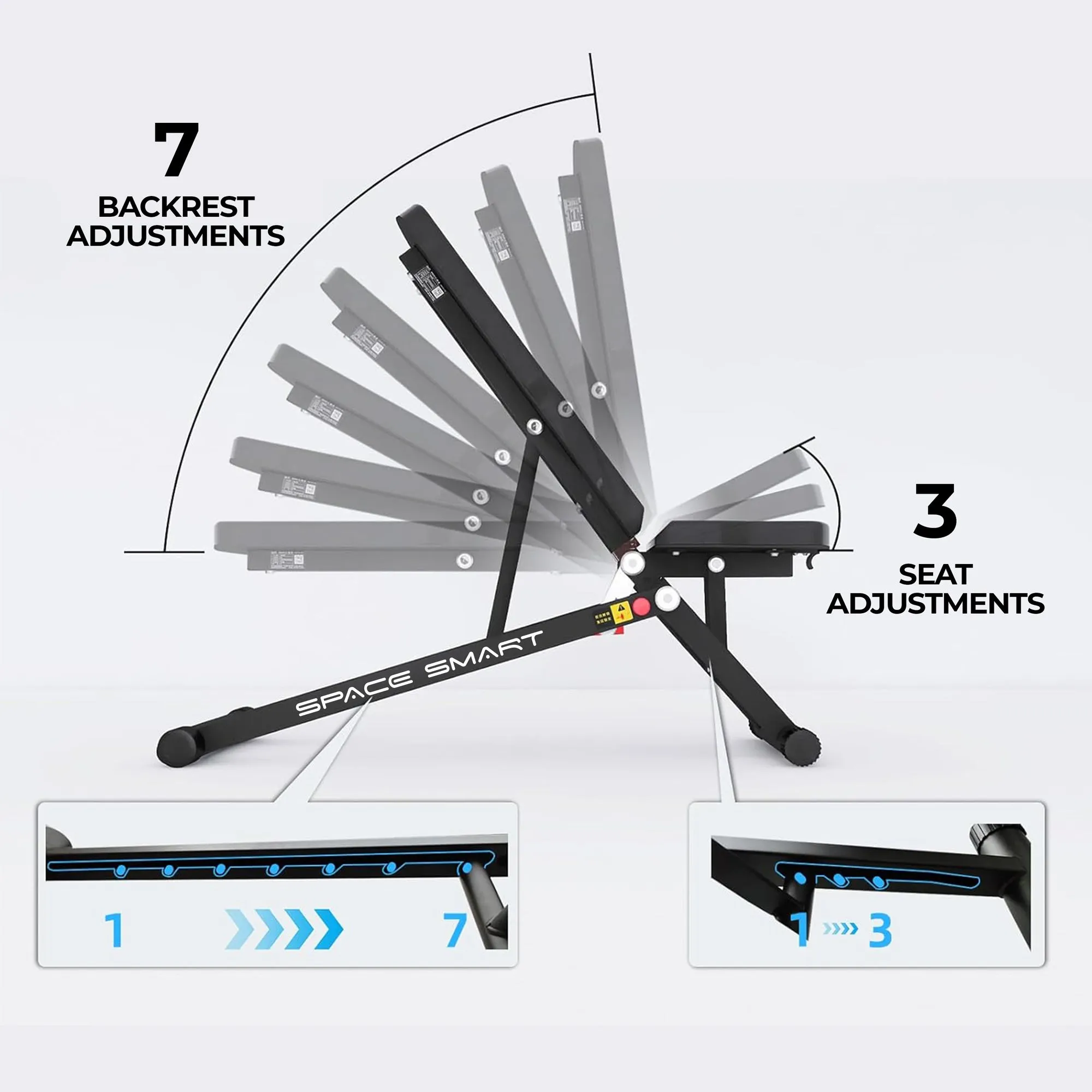 SpaceSmart Folding Adjustable Weight Bench