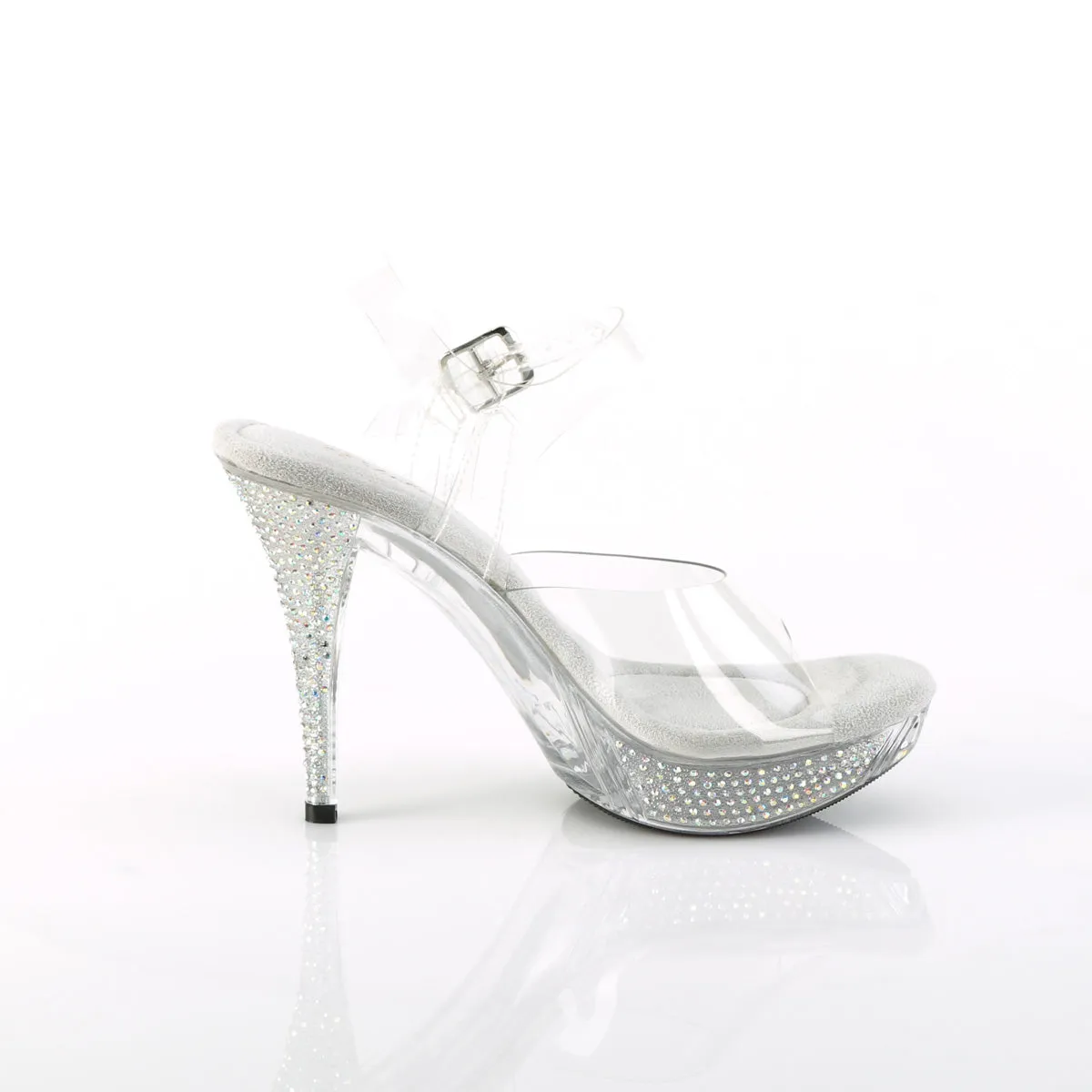 Star of the Night AB Rhinestone Platform Sandals Clear