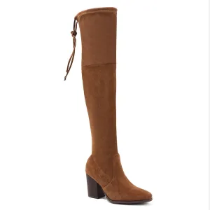 Suede Over-the-Thigh High Heel Knight Boots