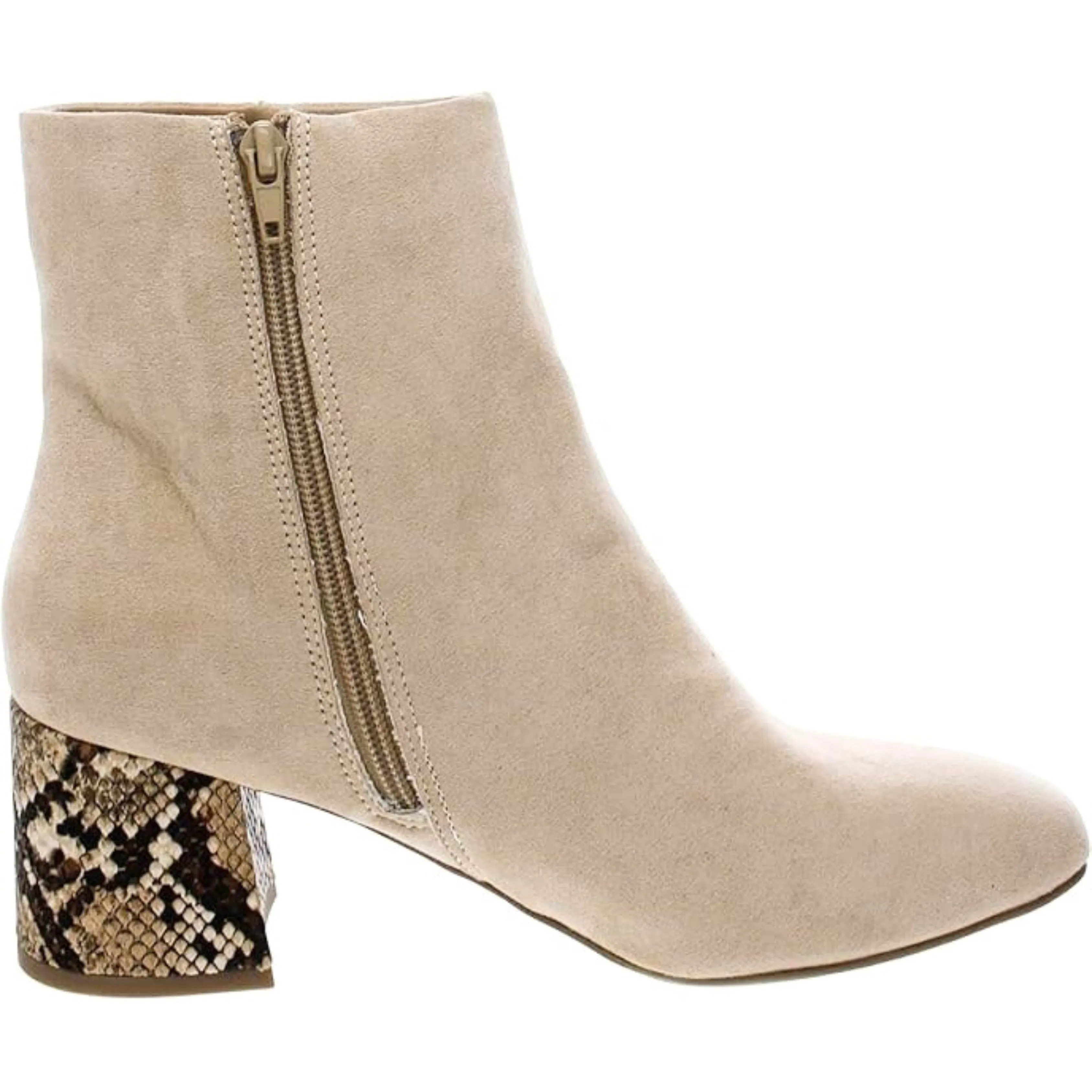 SUGAR - Microsuede Animal Printed Ankle Boots