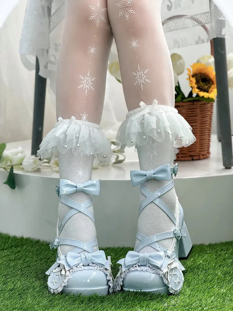 TAVIMART  -  Middle Heel Drooping Ear Rabbit Lolita High Heels Sweet Japanese Round Toe Lolita Shoes Cute Girl Tea Party Single Shoes