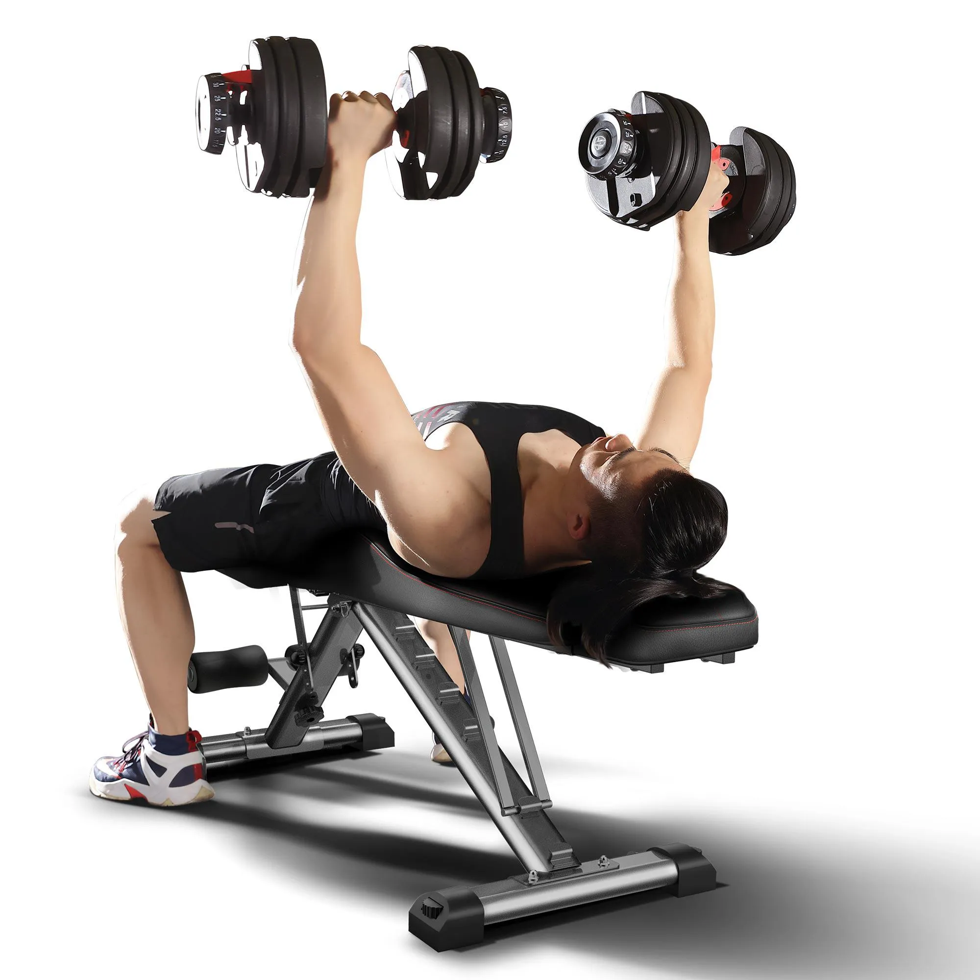 TechShark™ Dumbbell Weight Bench with 15 Possible Adjustments