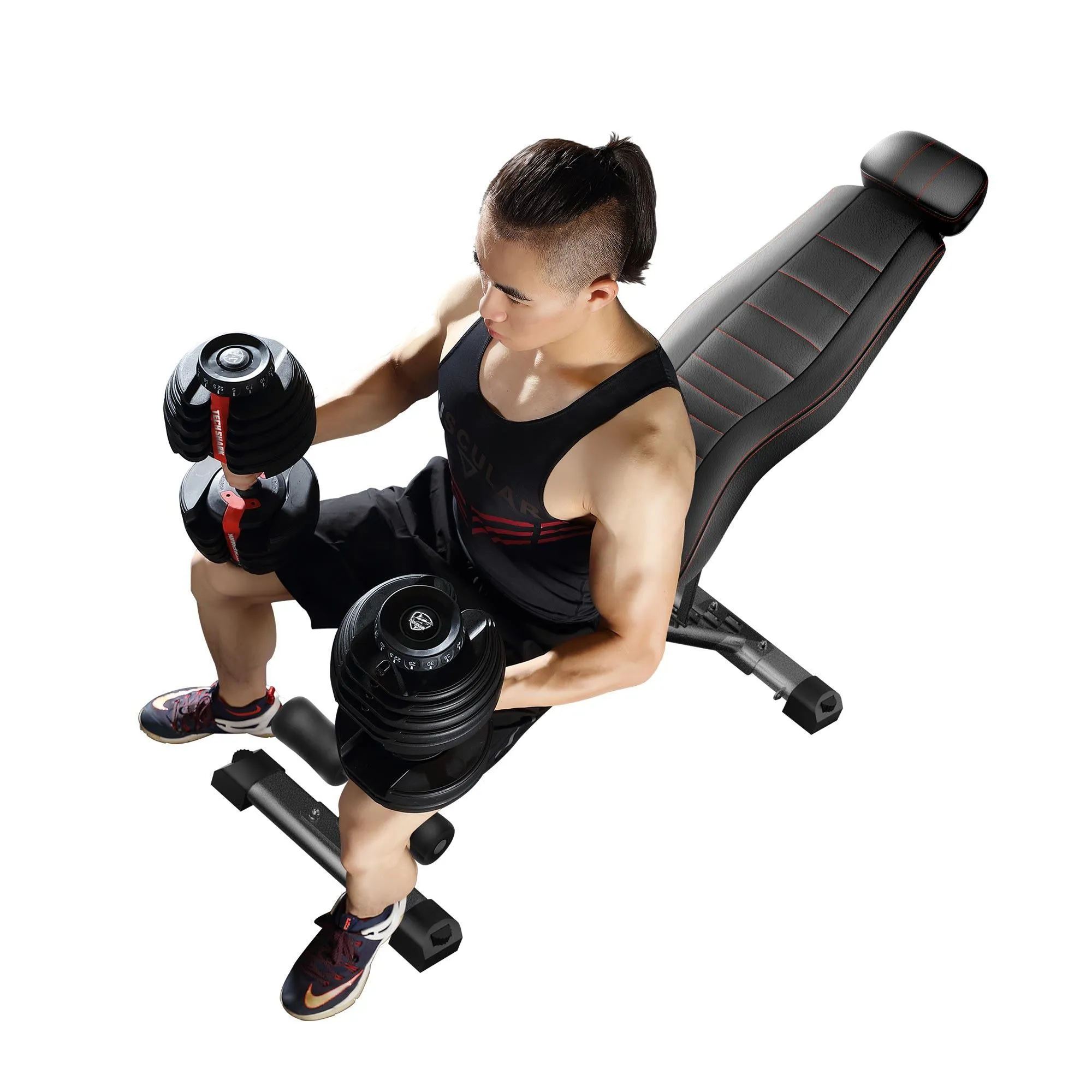 TechShark™ Dumbbell Weight Bench with 15 Possible Adjustments