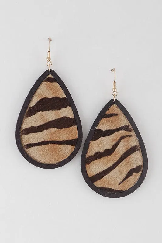 Tiger Stride Teardrop Earrings