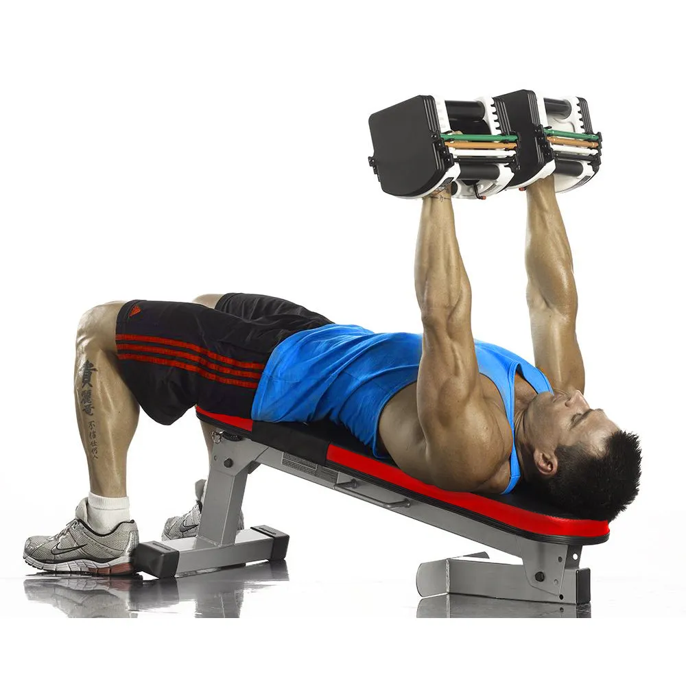 TnP Accessories Folding Flat Weight Bench - Black Red