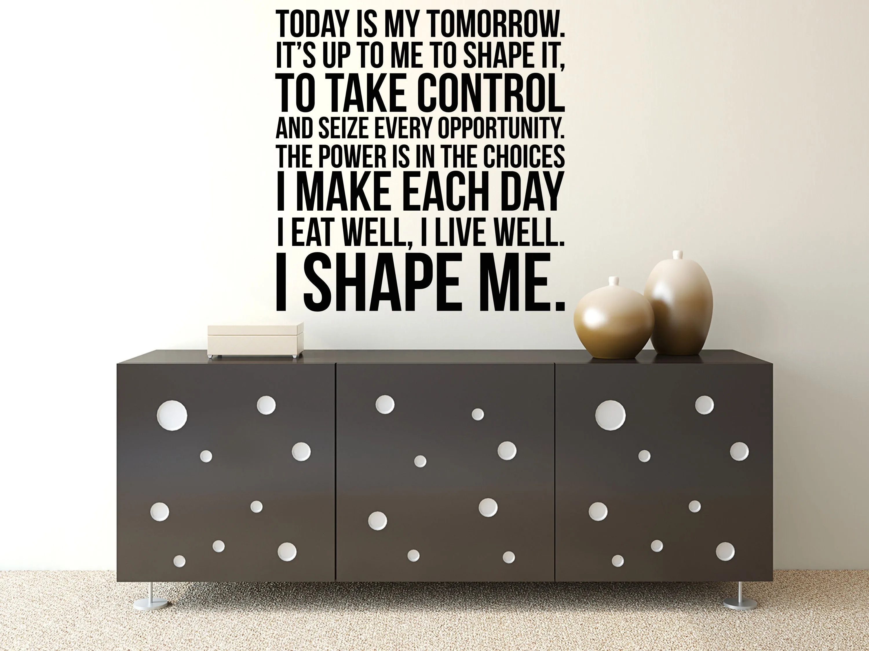 Today Is My Tomorrow Fitness Decal - Inspirational Vinyl Wall Decal Quote - Gym Wall Sticker- Workout Quote - Home Gym Wall Words