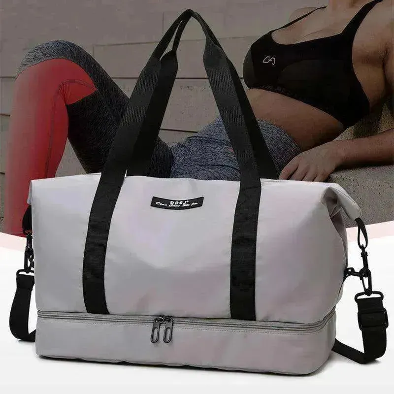 Travel Duffle Bag With Shoes Compartment Gym Waterfproof Handbag