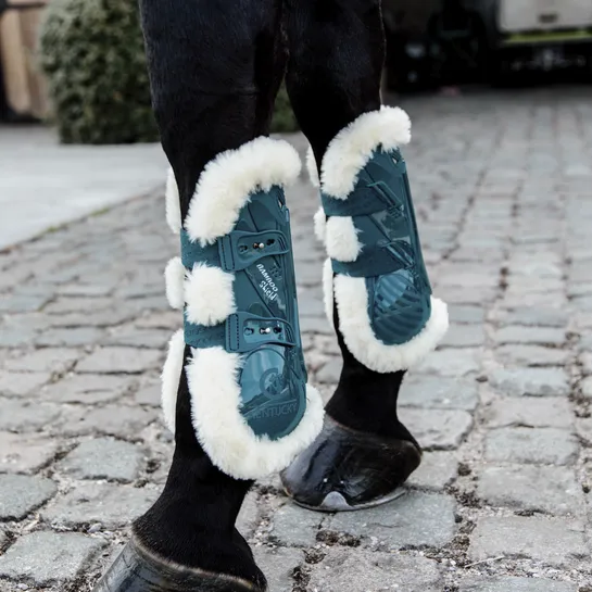 Vegan Sheepskin Tendon Boots Bamboo Elastic