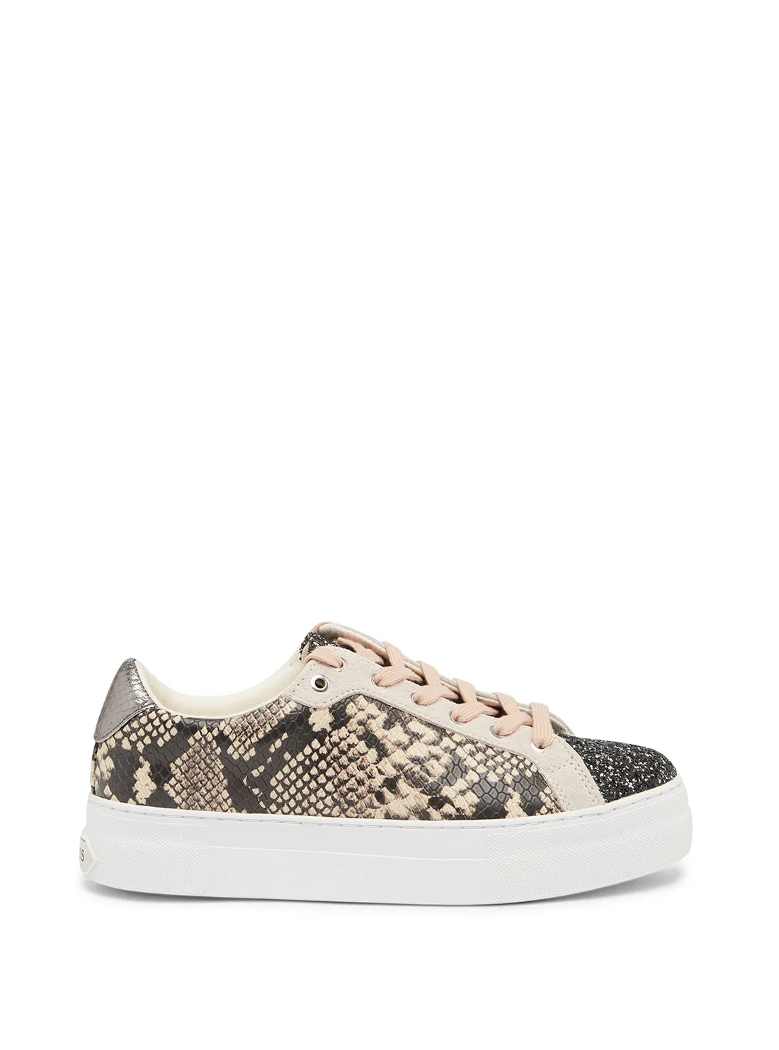 White Snake Print Garmini Low Top Sneakers