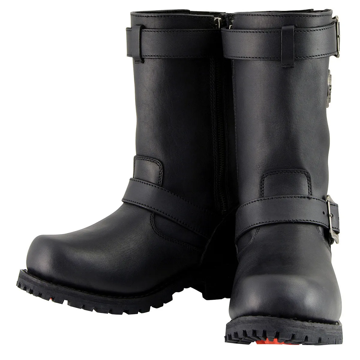 WIDE MBM9020WIDE Men's Black 11-Inch Classic Engineer Motorcycle Leather Boots