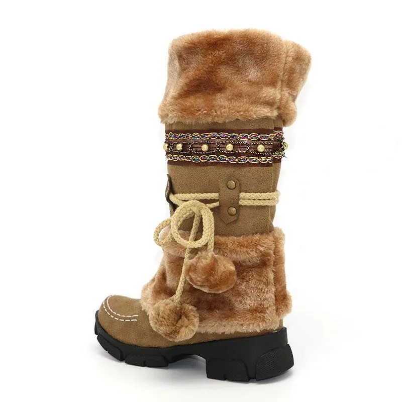 Winter Womens Boots - Cute Snow Furry Plush Boots