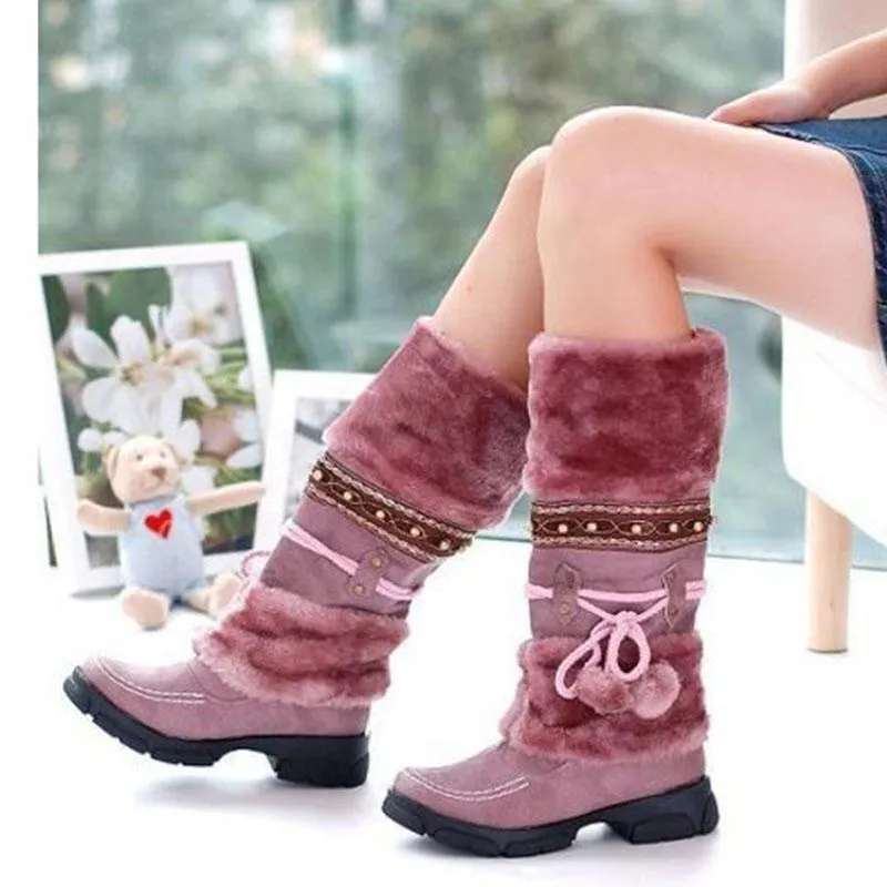 Winter Womens Boots - Cute Snow Furry Plush Boots