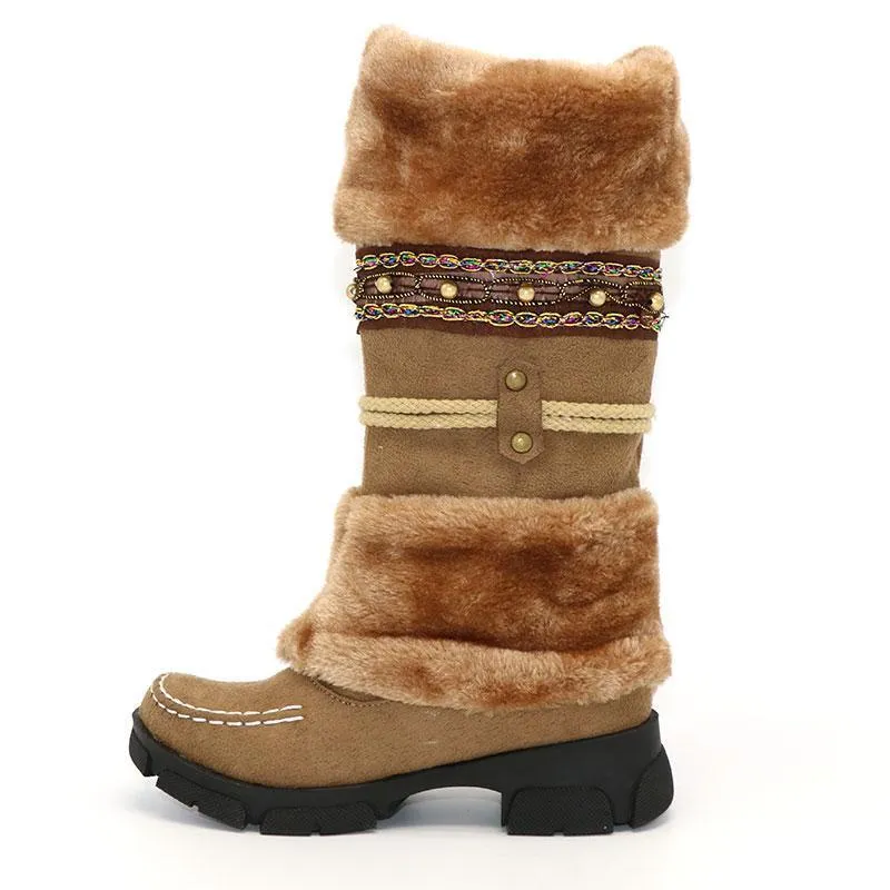 Winter Womens Boots - Cute Snow Furry Plush Boots