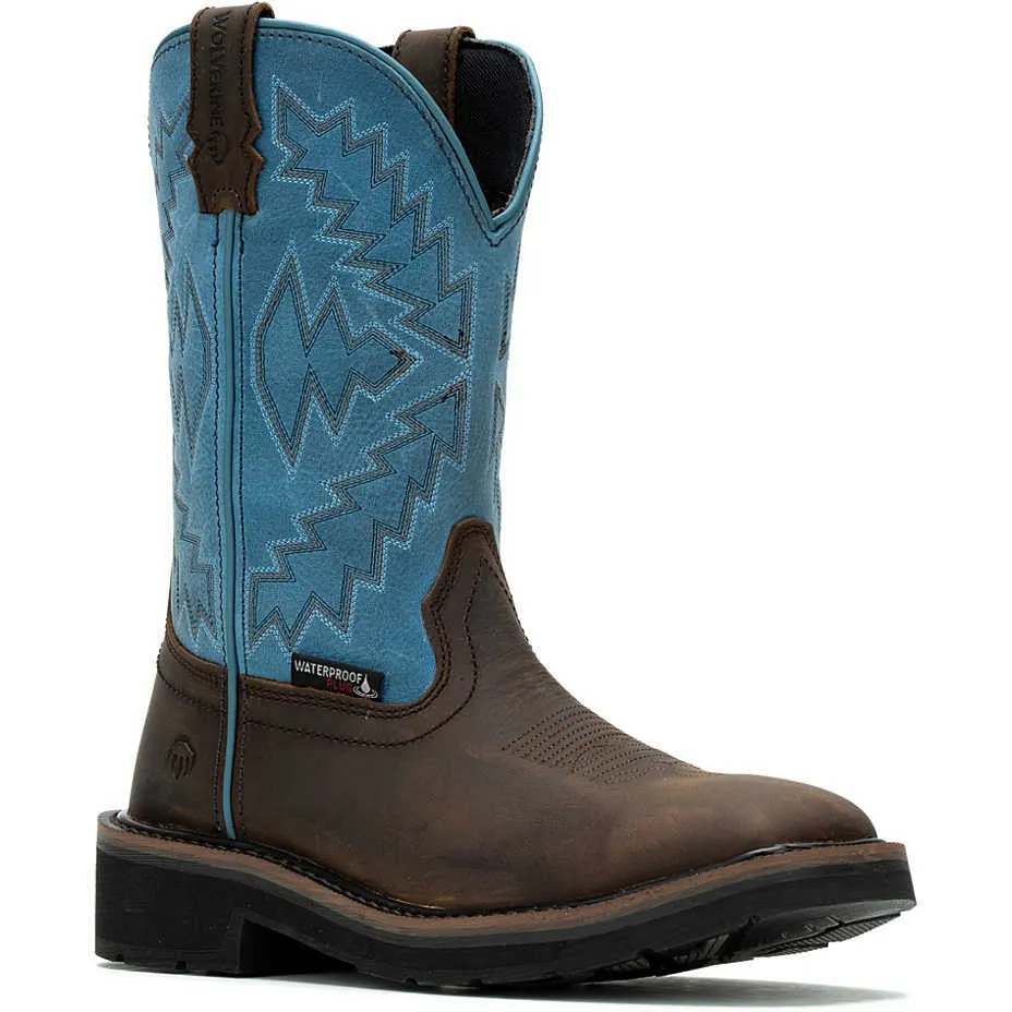 Wolverine Women's Rancher Arrow Steel Toe WP Western Work Boot- Blue- W241053