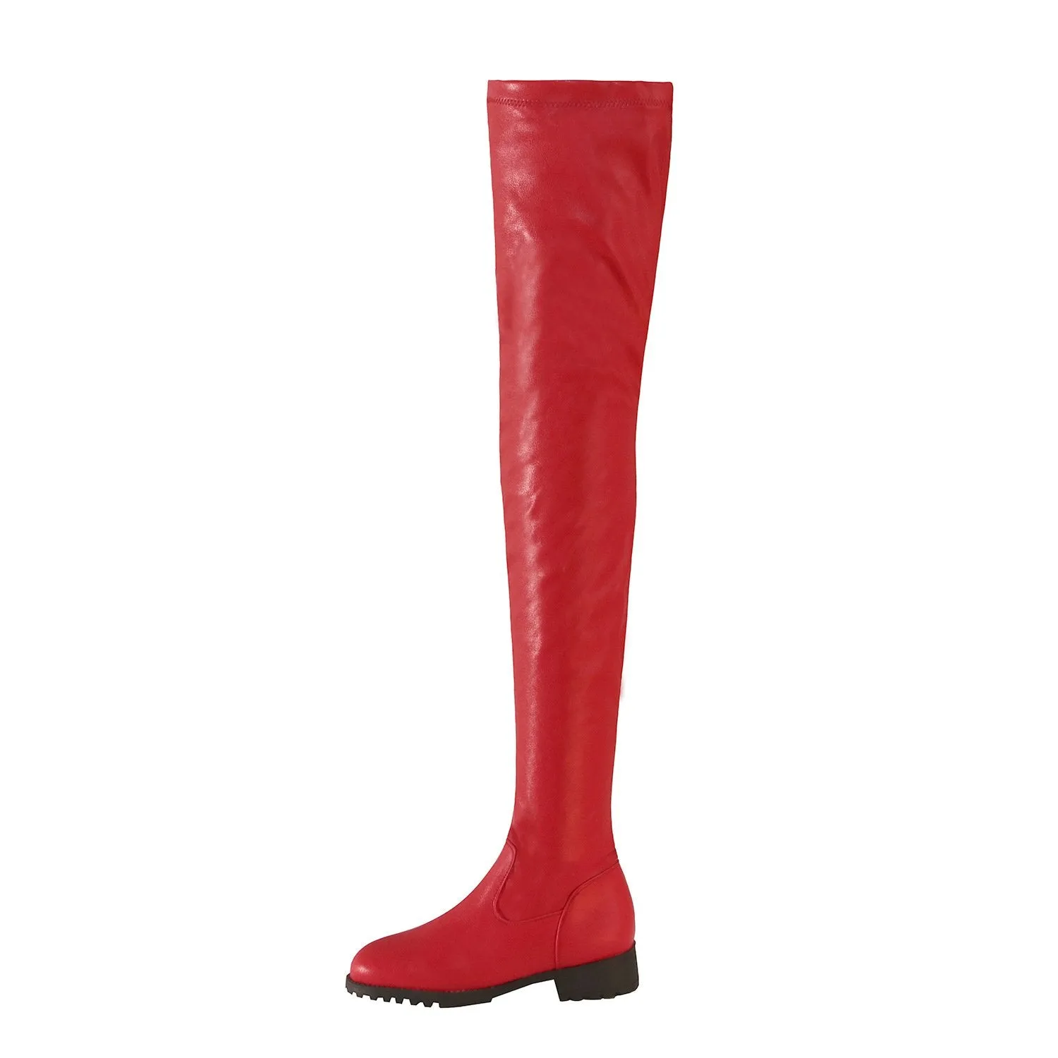 Women fashion chunky low heel side zipper over the knee boots