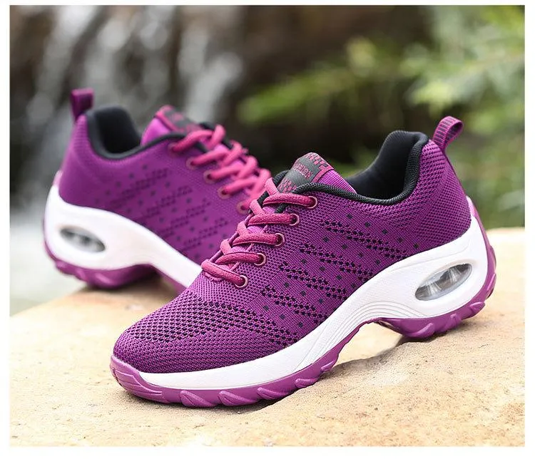 Women's air cushion mesh sneakers running shoes outdoor casual walking shoes