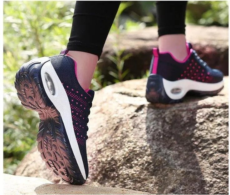 Women's air cushion mesh sneakers running shoes outdoor casual walking shoes