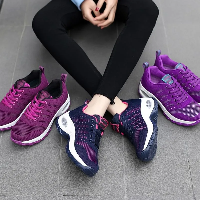 Women's air cushion mesh sneakers running shoes outdoor casual walking shoes