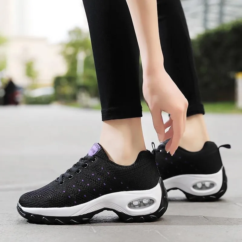 Women's air cushion mesh sneakers running shoes outdoor casual walking shoes