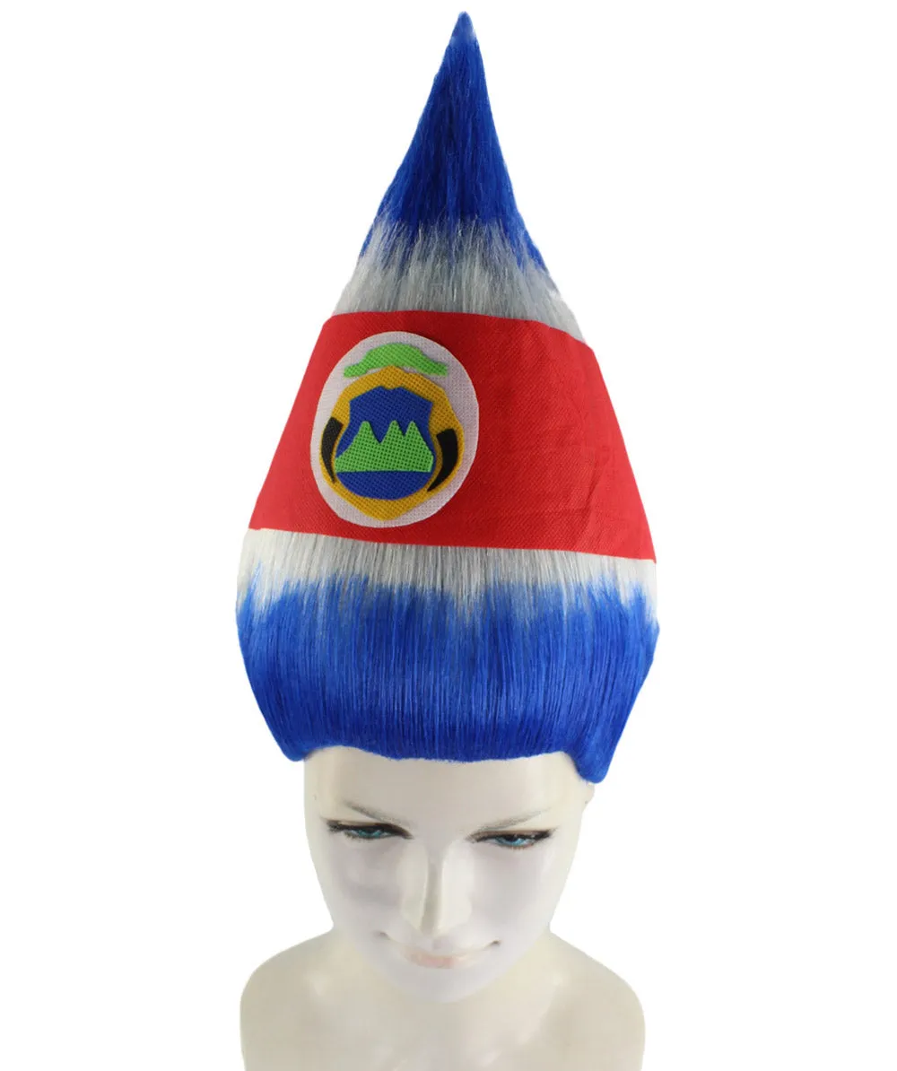 Women's  Flag Troll Wigs | Costa Rica | Premium Breathable Capless Cap