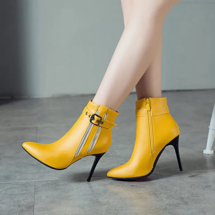 Women's Pointed Toe High Heel Short Boots