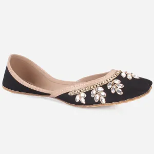 Womens "SAPIR" Embellished Leather Khussa