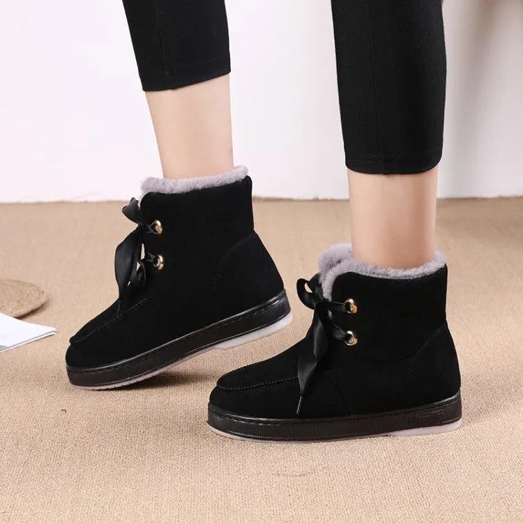 Women's Winter Lace Up Fur Short Snow Boots