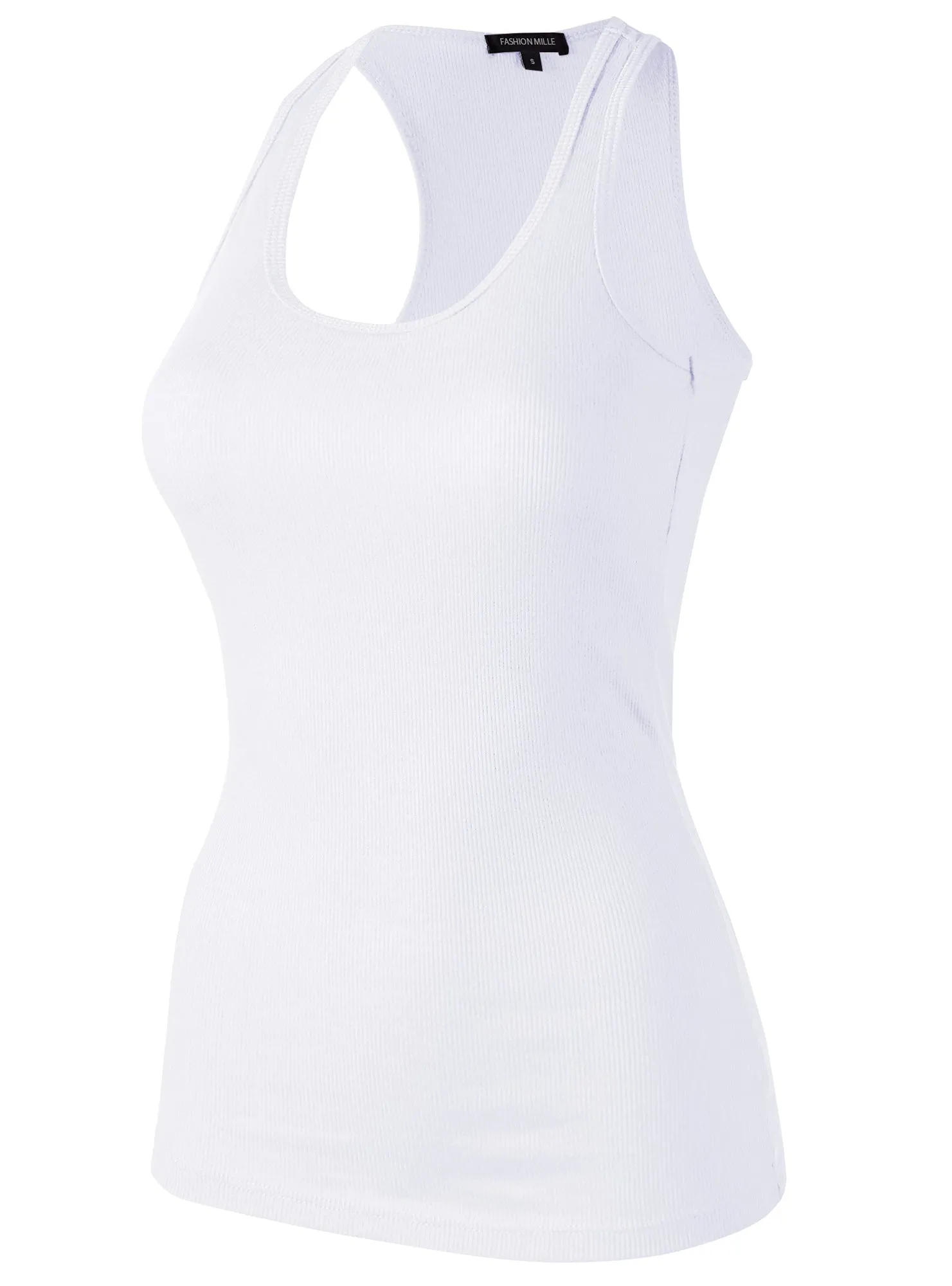 Women'Ss Ribbed Tank top, Racerback Scoop Neck Active (FWT1010)