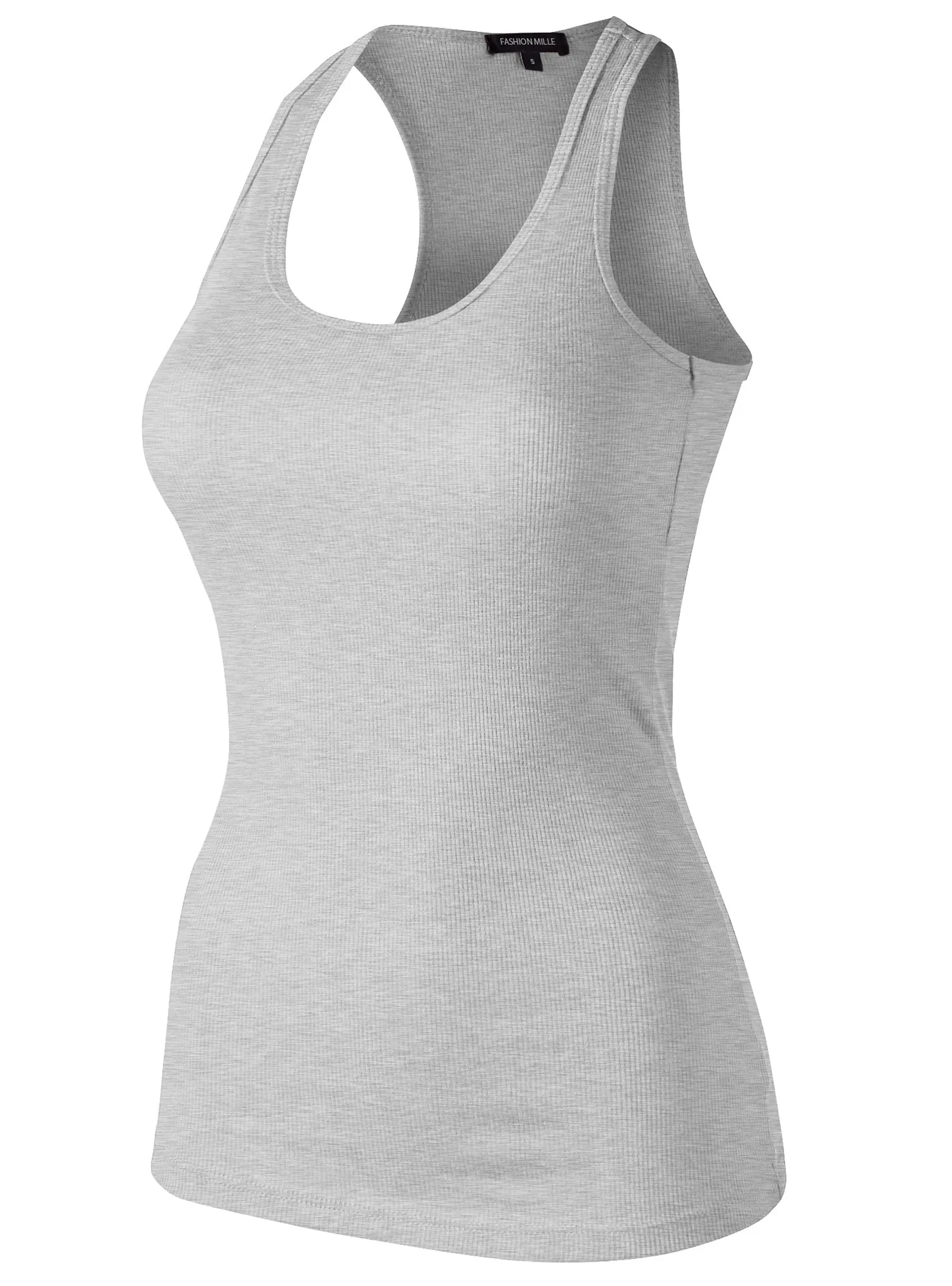 Women'Ss Ribbed Tank top, Racerback Scoop Neck Active (FWT1010)