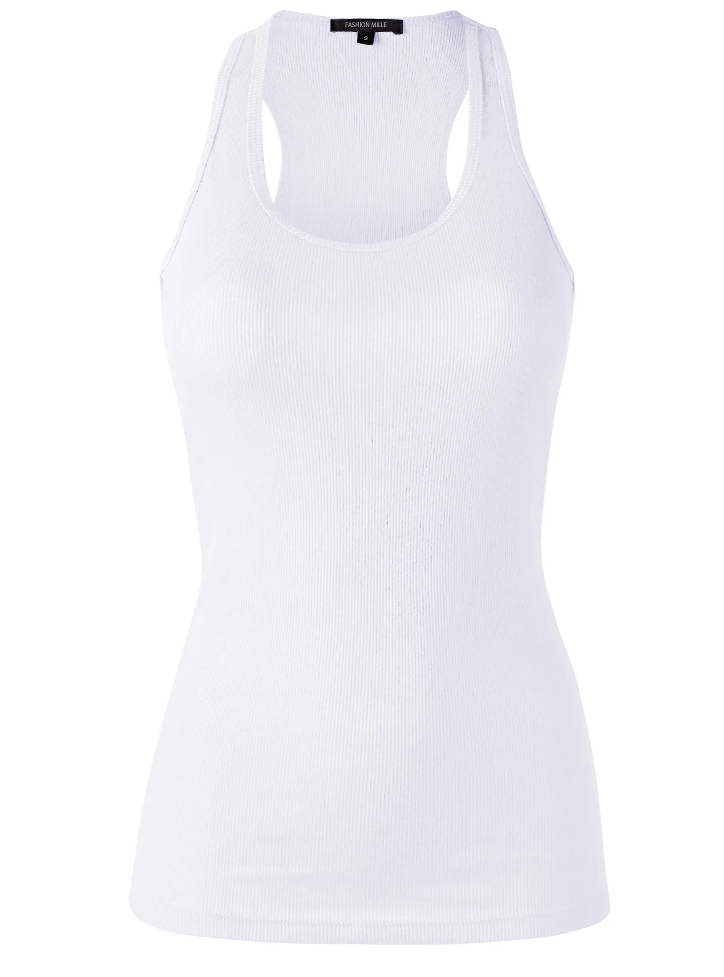 Women'Ss Ribbed Tank top, Racerback Scoop Neck Active (FWT1010)