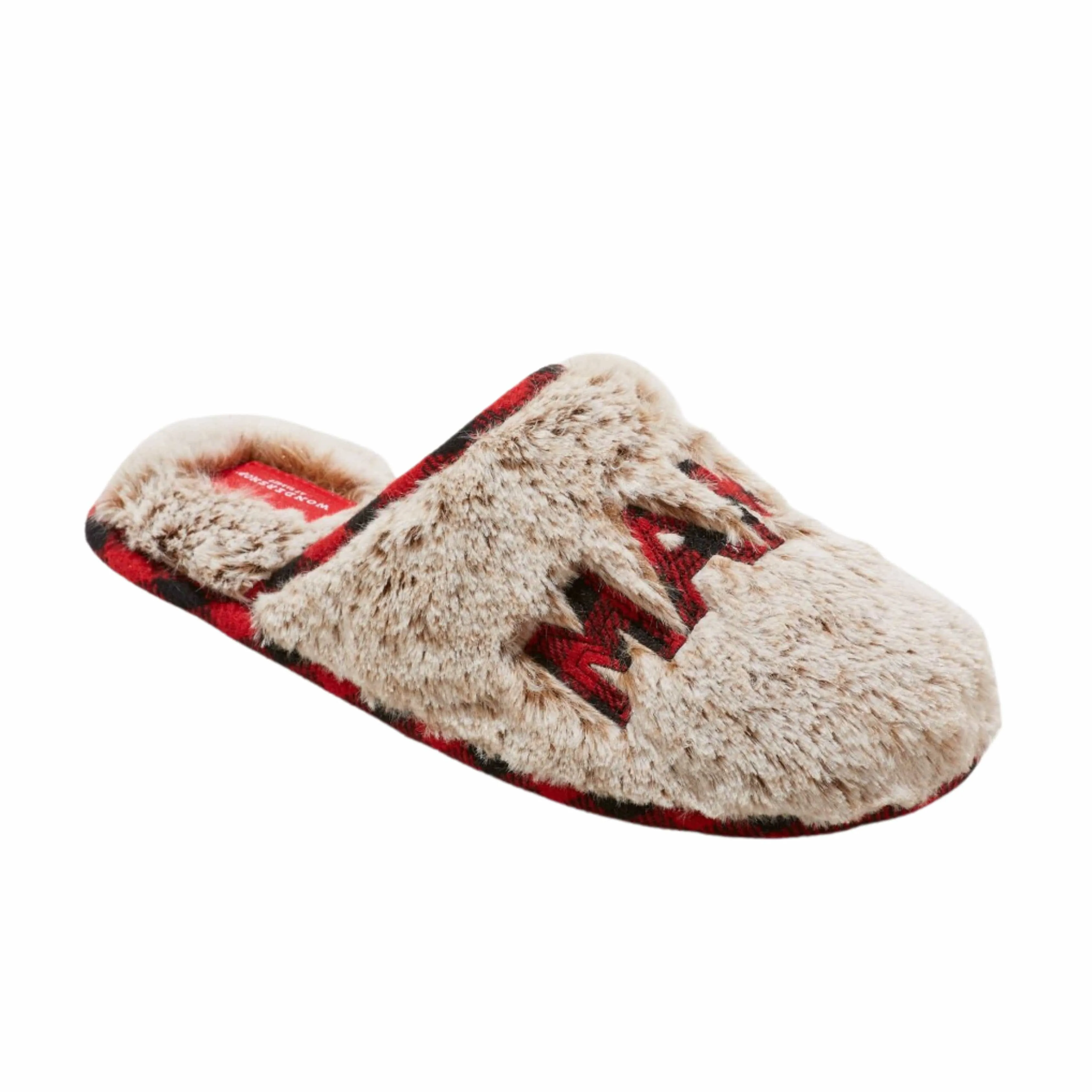 WONDERSHOP - Mama Bear Faux Fur Plaid Slippers