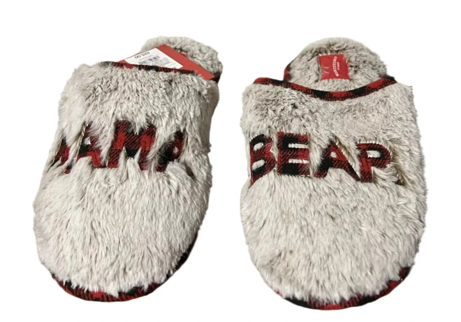 WONDERSHOP - Mama Bear Faux Fur Plaid Slippers