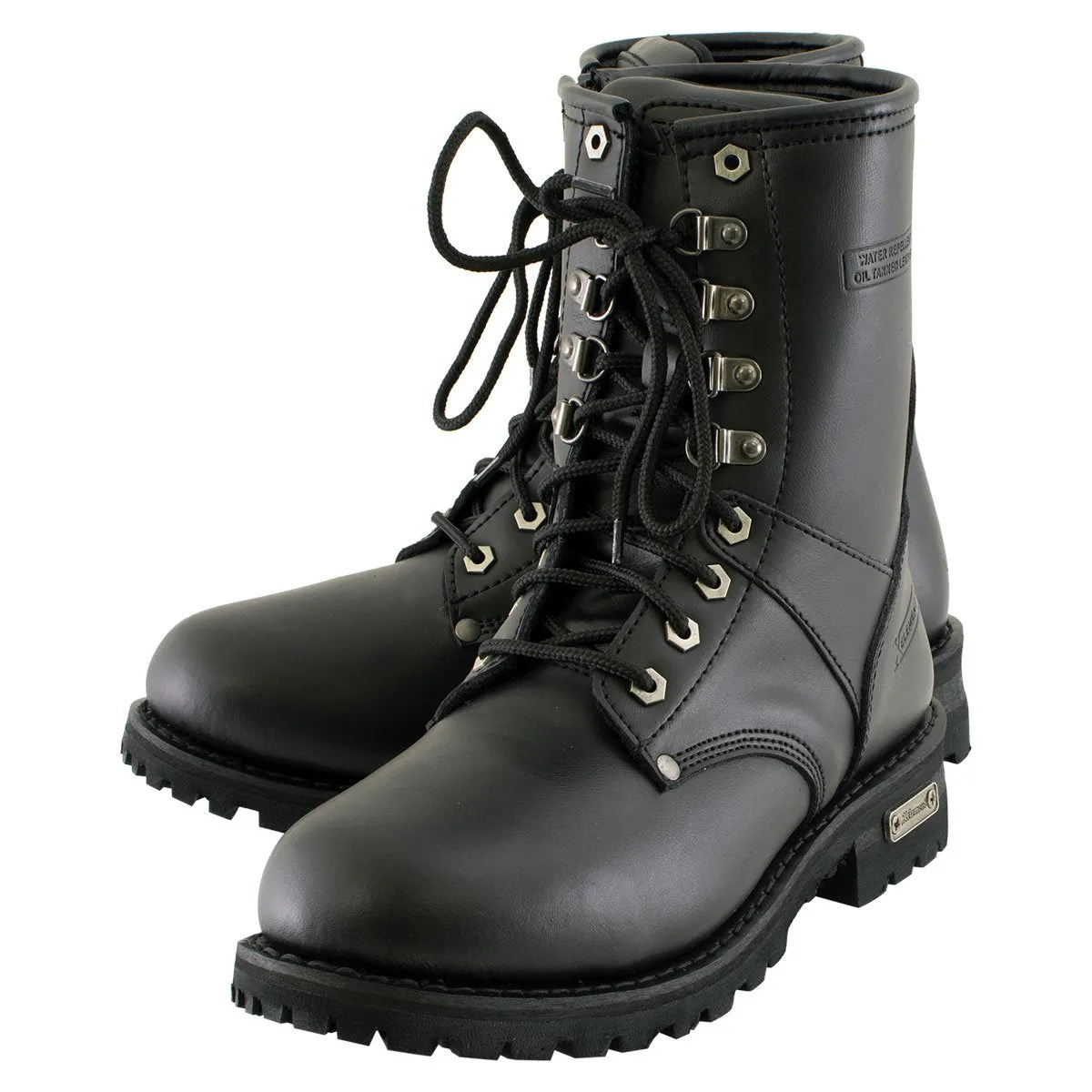 Xelement 1446 Men's Vigilant Black Leather Logger Boots with Inside Zipper