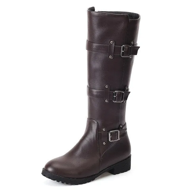 Zip Up Boots Woman Mid Calf