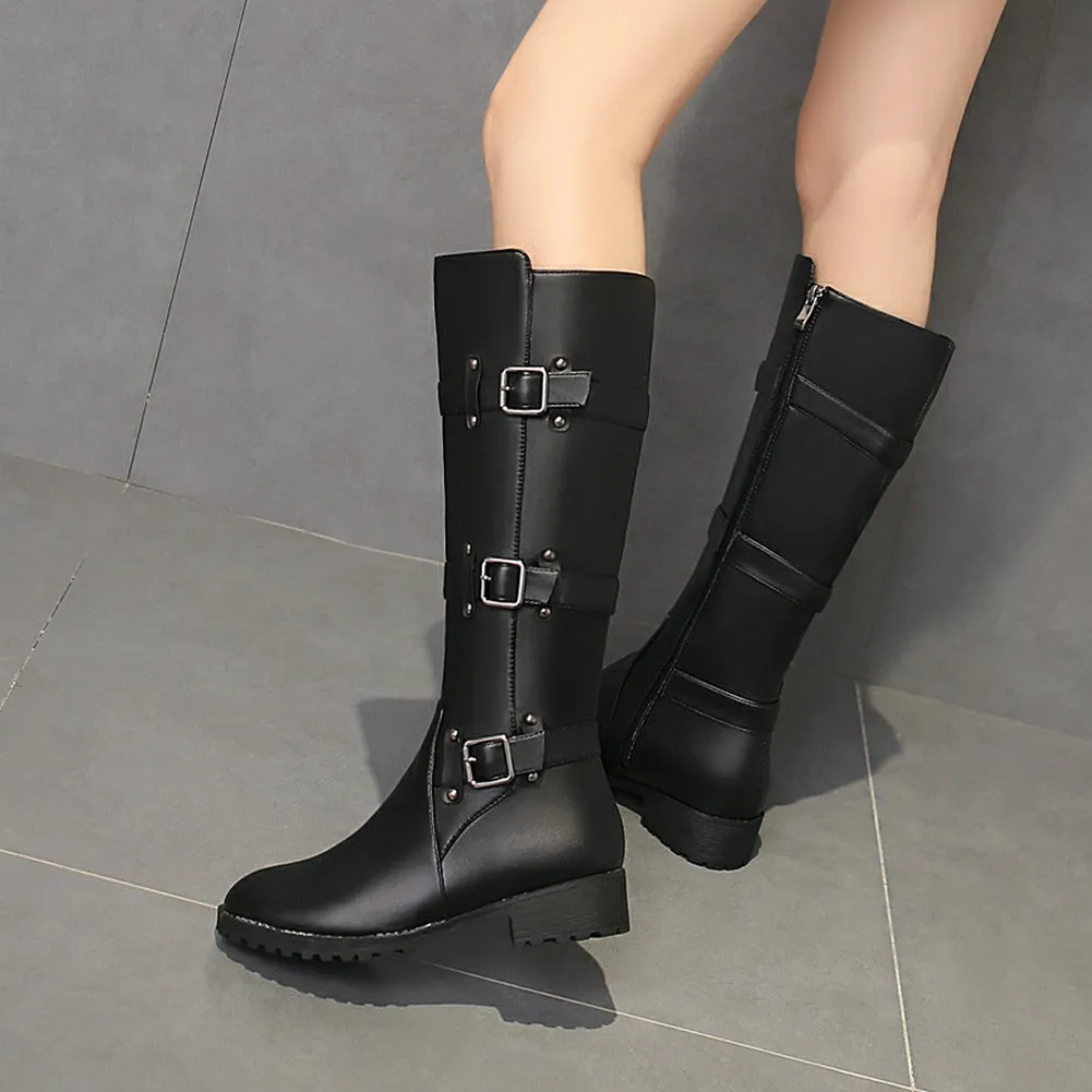 Zip Up Boots Woman Mid Calf