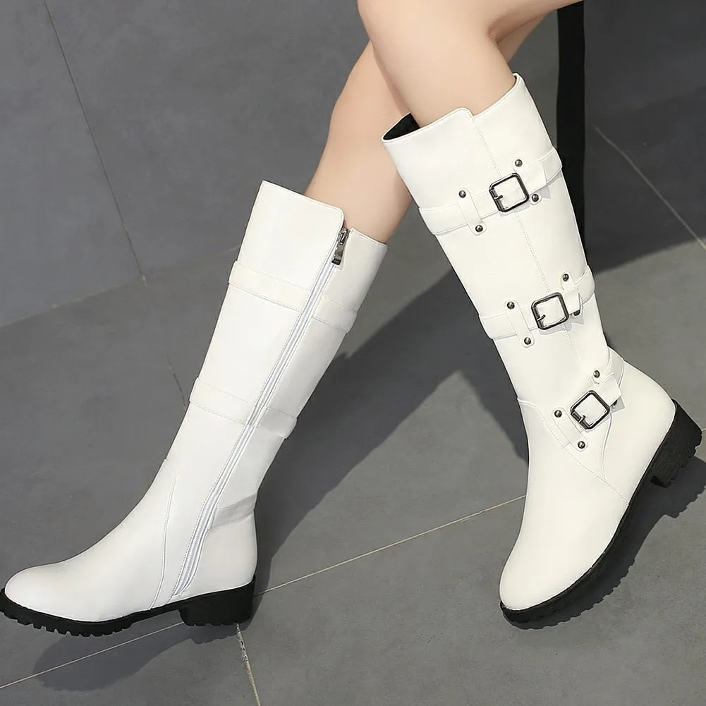 Zip Up Boots Woman Mid Calf