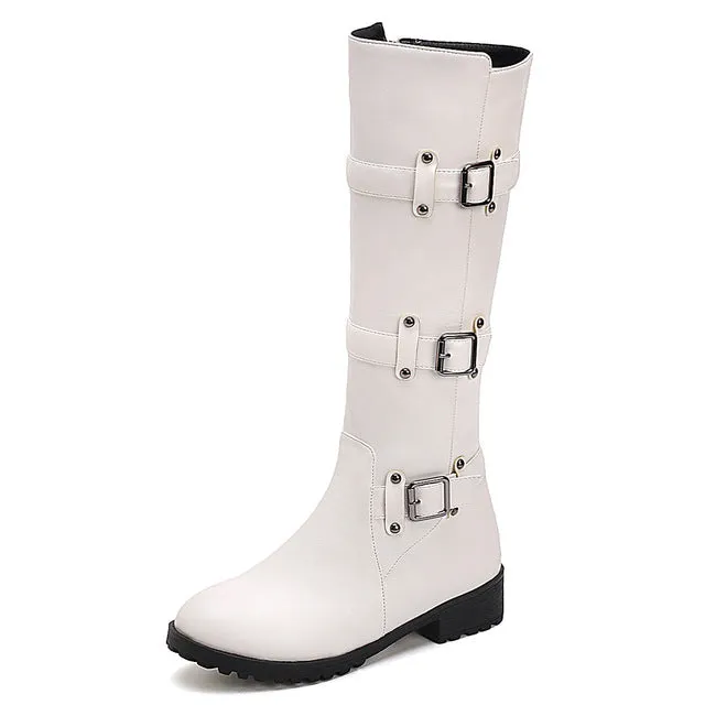 Zip Up Boots Woman Mid Calf